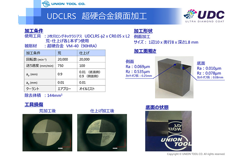 超硬合金・硬脆材加工用 UDCシリーズ | ユニオンツール株式会社