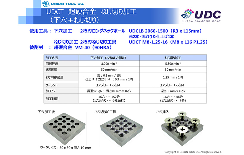 超硬合金・硬脆材加工用 UDCシリーズ | ユニオンツール株式会社