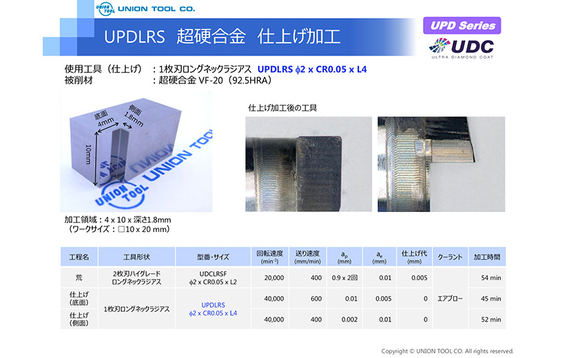 超硬合金・硬脆材加工用 UDCシリーズ | ユニオンツール株式会社